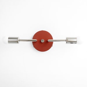 Polished Nickel Vanity - Red Sconce - Modern Vanity Light - Vanity Light - Wall Sconce - Model No. 1938