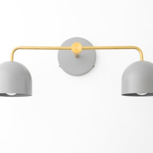 Navy Vanity Lights - Scandinavian Light Fixture - Brass & Navy Fixture ...