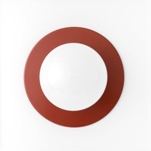 Showy Lamp Design - Brick Red Sconce - Flush Mount Sconce - Glass Globe Sconce - Model No. 2277