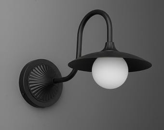 Sconce Light-Modern Wall Sconce-Black Wall Lamp-Globe Wall Light - Model No. 1091