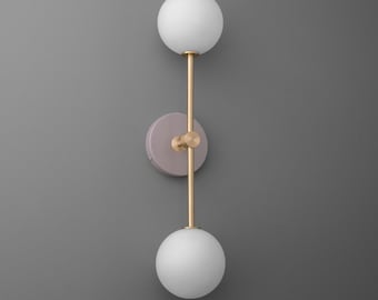 Sconce Light-Modern Wall Sconce-Brass Wall Lamp-Double Globe Light - Model No. 9776