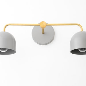 Image showcasing Navy Vanity Lights - Scandinavian Light Fixture - Brass & Navy Fixture ...
