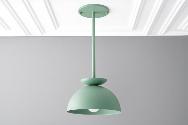Pendant Dome Light Fixture Colorful Lighting Green Ceiling Light Model No. 4975 Green
