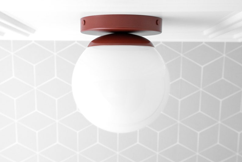 Plafonnier coloré - Luminaire globe - Plafonnier moderne - Style milieu du siècle - Modèle n° 3825