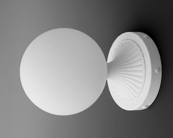 Sconce Light-White Wall Sconce-Frosted Glass Globe-Modern Wall Light - Model No. 5936