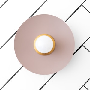 Mauve and Brass Wall Light - Purple Sconce - Modern Design - Wall Sconce - Wall Light - Model No. 9660