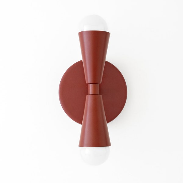 Brick Red Sconce - Modern Wall Sconce - Mod Lighting - Modern Farmhouse - Home Decor - Model No. 4717