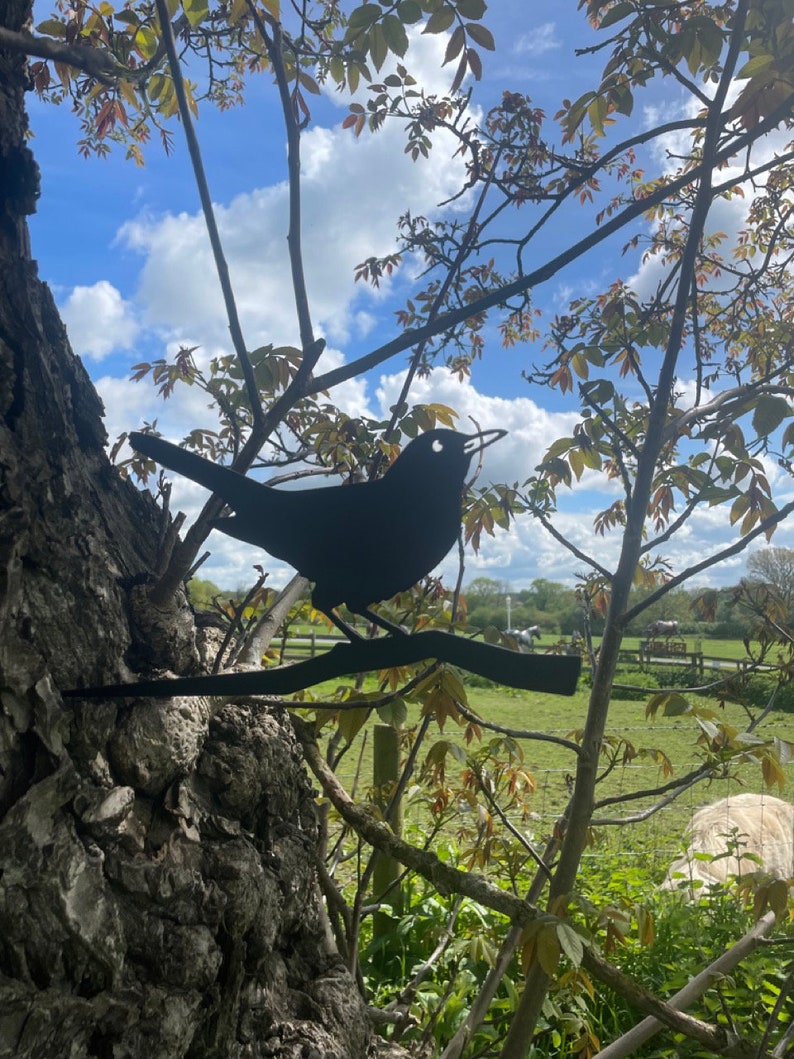 Black Bird Iron Bird Tree Spike//garden Etsy UK