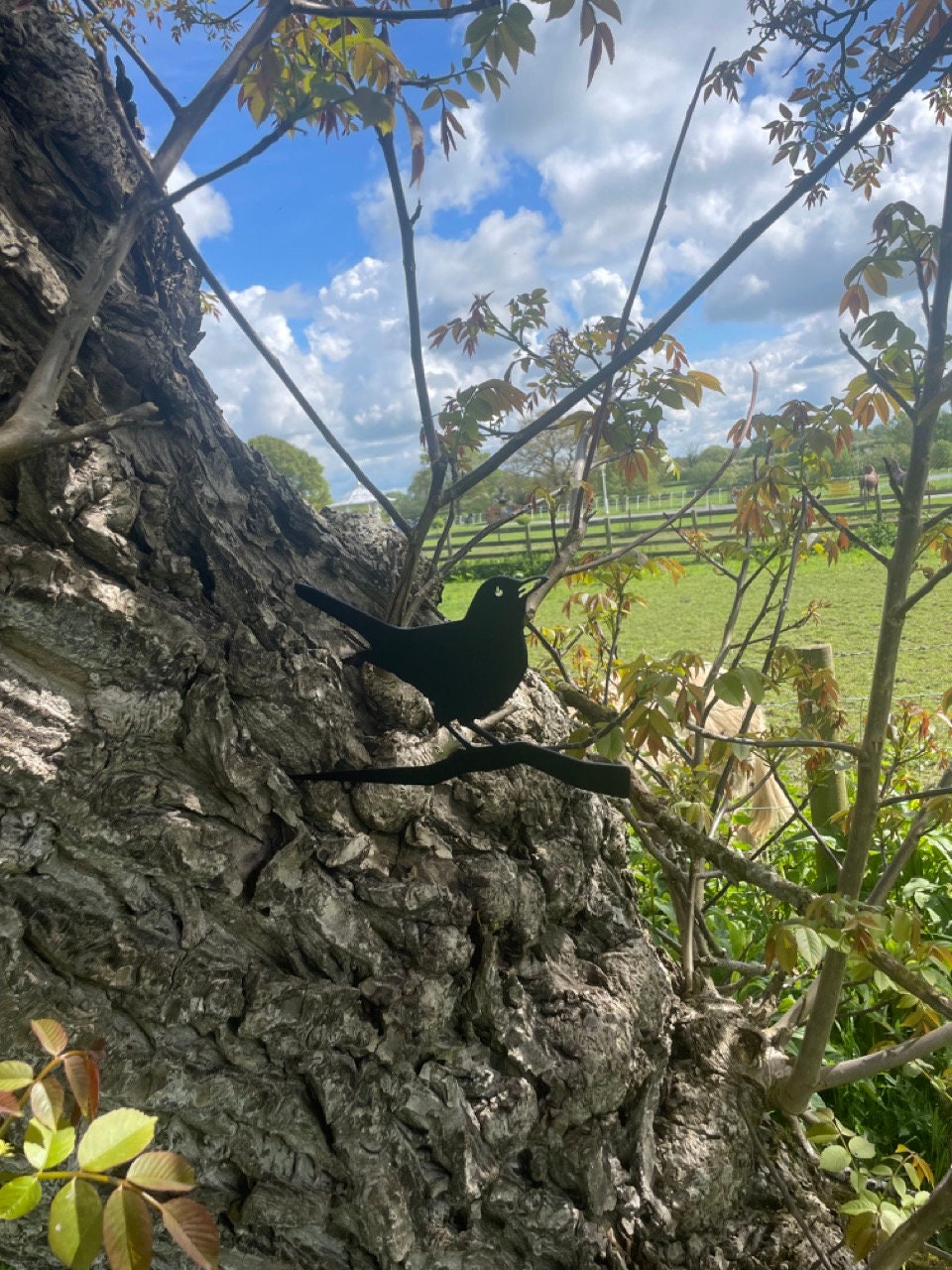 Black Bird Iron Bird Tree Spike//garden Etsy UK
