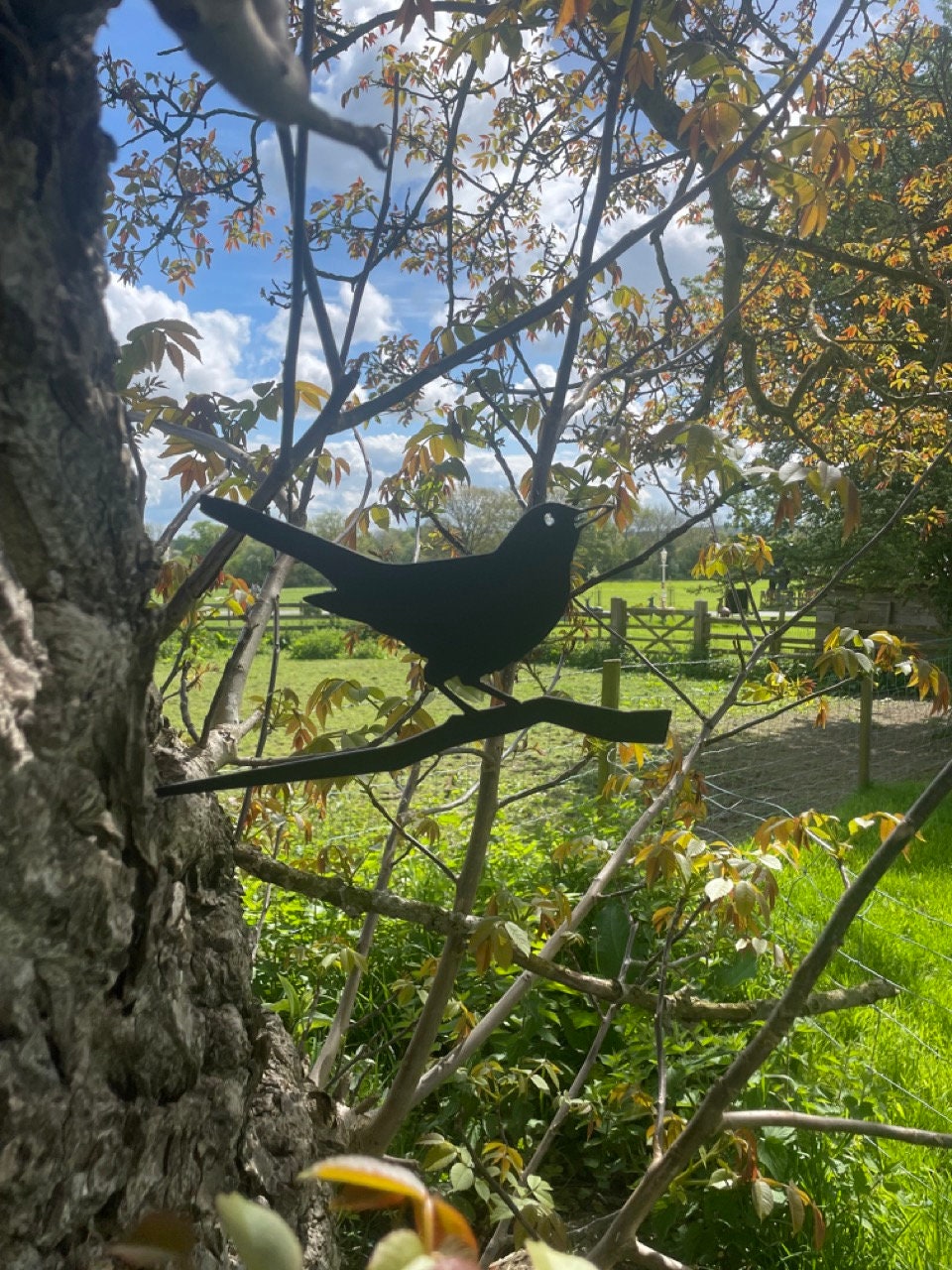Black Bird Iron Bird Tree Spike//garden Etsy UK