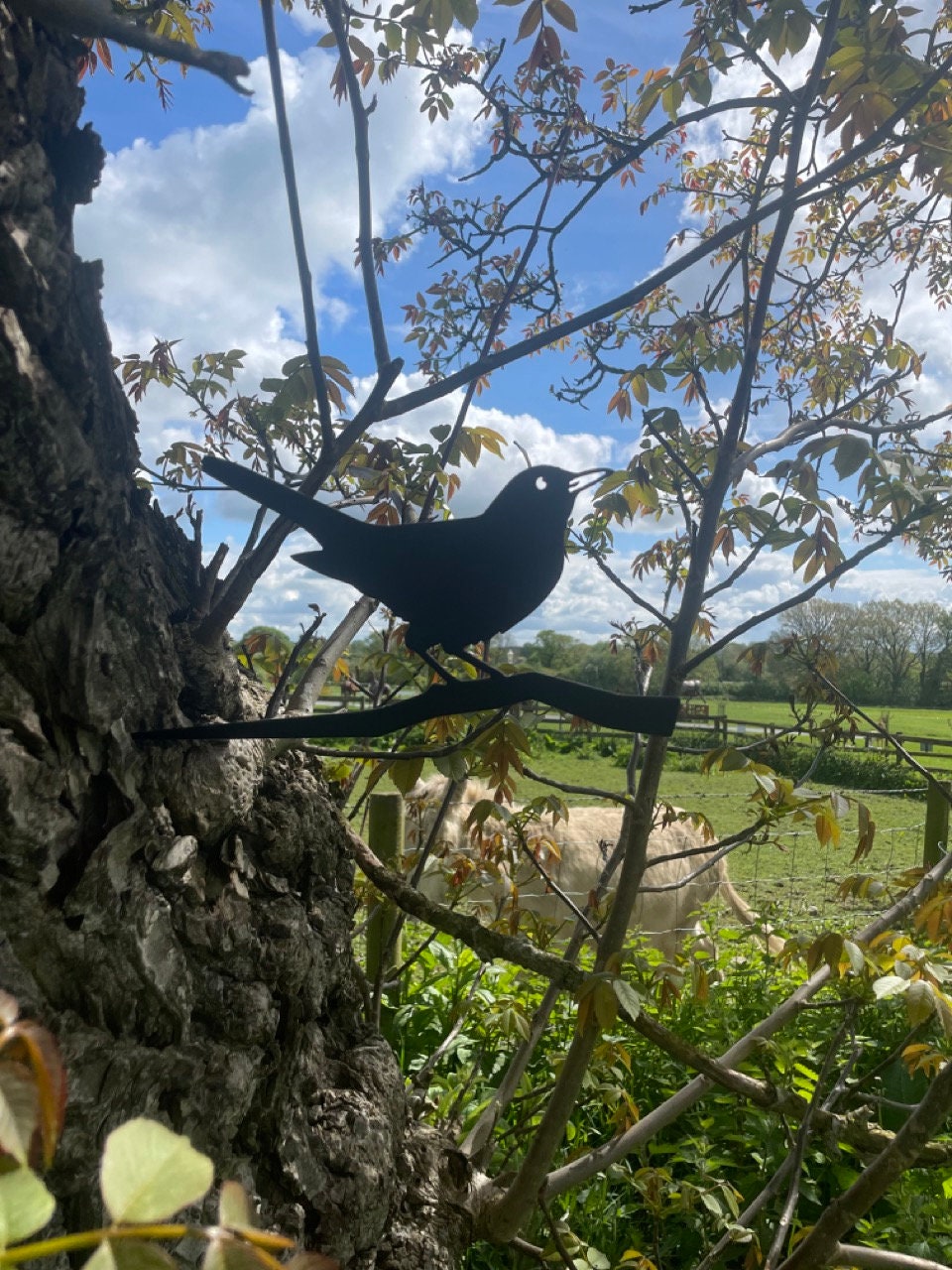 Black Bird Iron Bird Tree Spike//garden Etsy UK