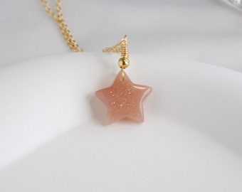 Zierliche Stern Anhänger Kette/925 Sterling Silber/Edelstahl/14k gold filled/Kristallheilung/Stern Anhänger/Geburtsstein/Geschenk für Sie