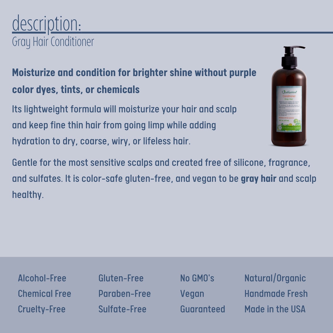 Gray Hair Conditionersilver Hair Conditioner, Yellow or Purple Hair