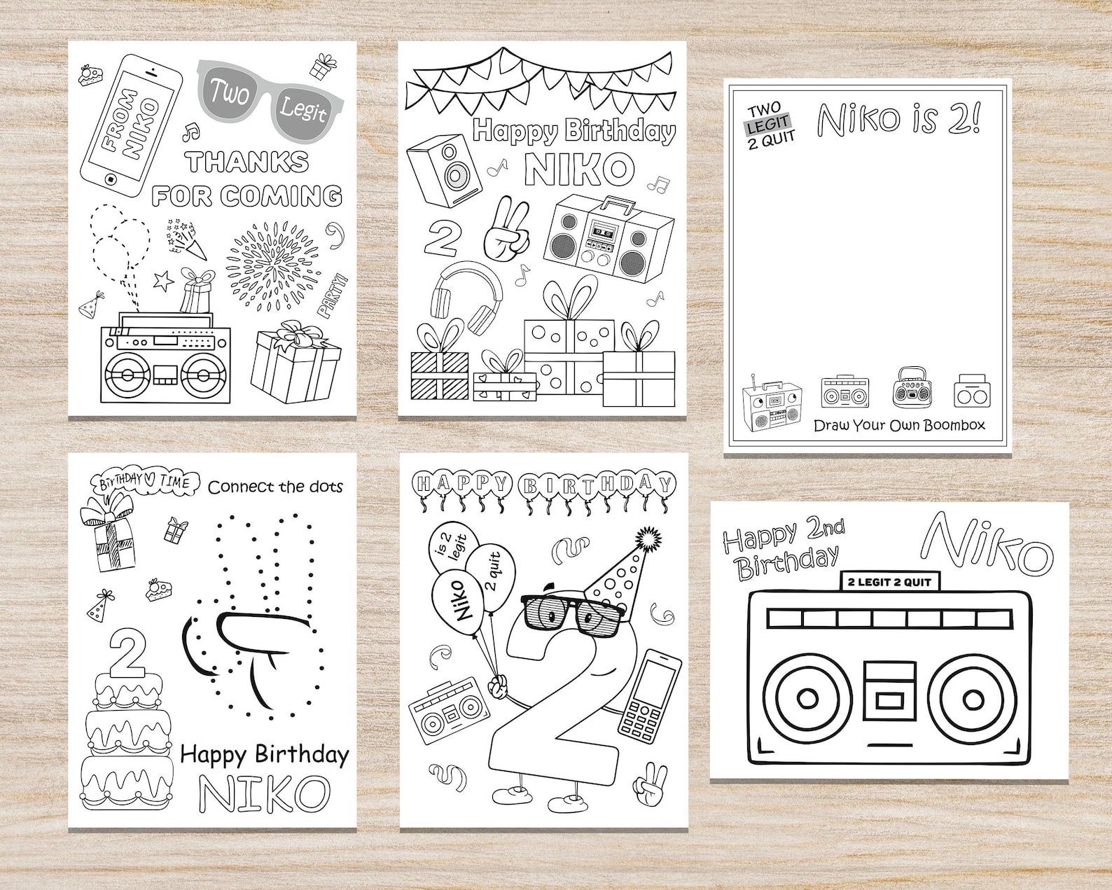 Coloring Pages Two Legit to Quit Birthday Party, 2nd Boys Hip Hop