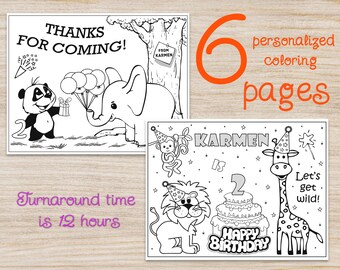 In Two the Wild birthday party coloring pages, Safari Animals Jungle second theme. 2nd download printable favors, Personalized decorations