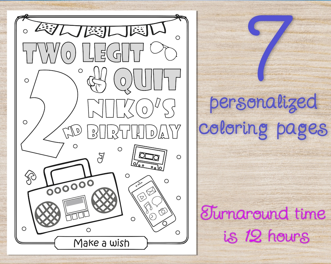Coloring Pages Two Legit to Quit Birthday Party, 2nd Boys Hip Hop