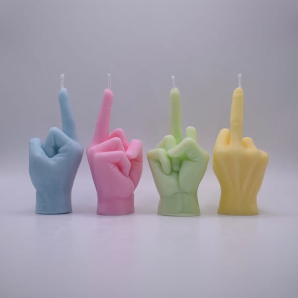 Middle Finger Candle, Soy Wax Gag Gift, Rude Novelty Present
