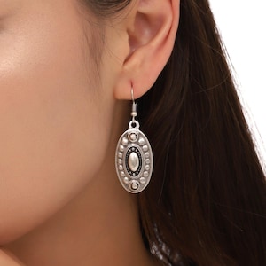 Pendientes bohemios bañados en plata, pendientes colgantes hechos a mano, joyas de festivales gitanos, pendientes étnicos hippies para mujer, regalo para ella, estilo boho