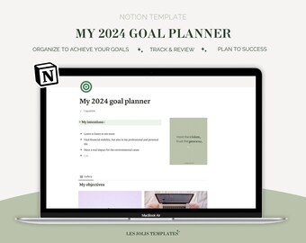 Notion template 2024 Goal Planner, Notion Planner, Life Digital Planner, Objectives tracker template, Achievement Tracker, New Year planner