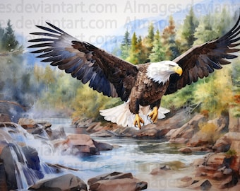 Bald eagle - Watercolor style