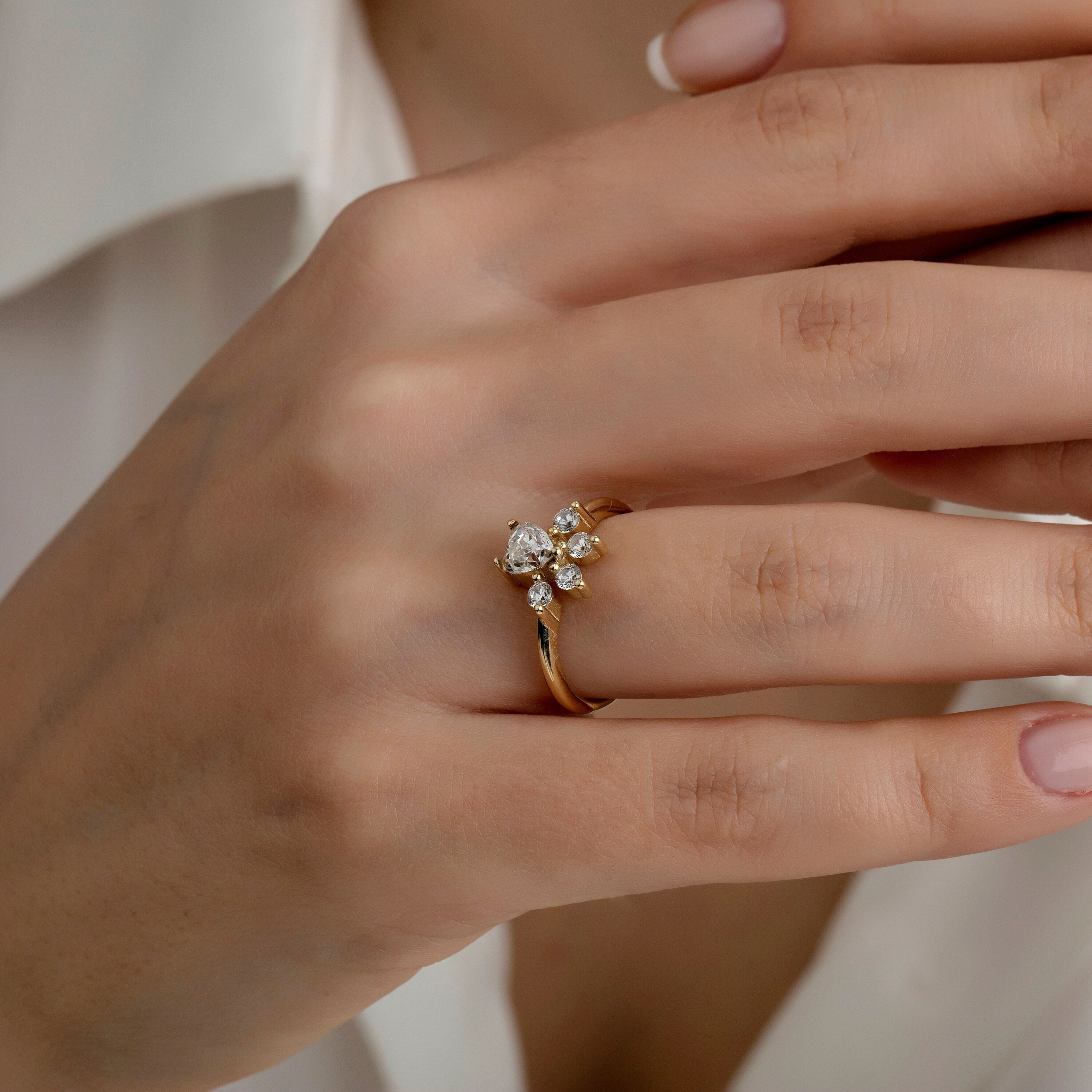 Paw print engagement sale ring
