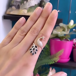 FILIGRANIST Sterling Silver Filigree Peacock/Butterfly Ring – Handcrafted Statement Ring For Women