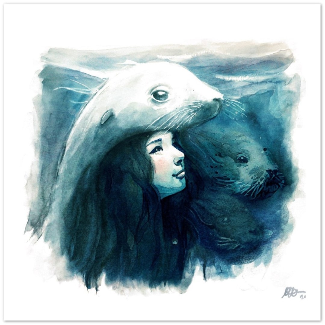 Selkie Art Print Celtic Mythologywatercolour Paintingmixed Media