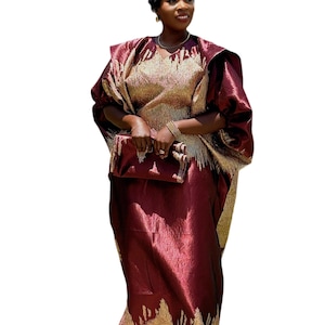 TIWA RICH AUNTY Brocade boubou Afrikaanse boubou-jurk| danshiki | Kaftan| Jalabiya| Rijke tante | Nigeriaanse jurk| Feestjurk| Afrikaanse jurk