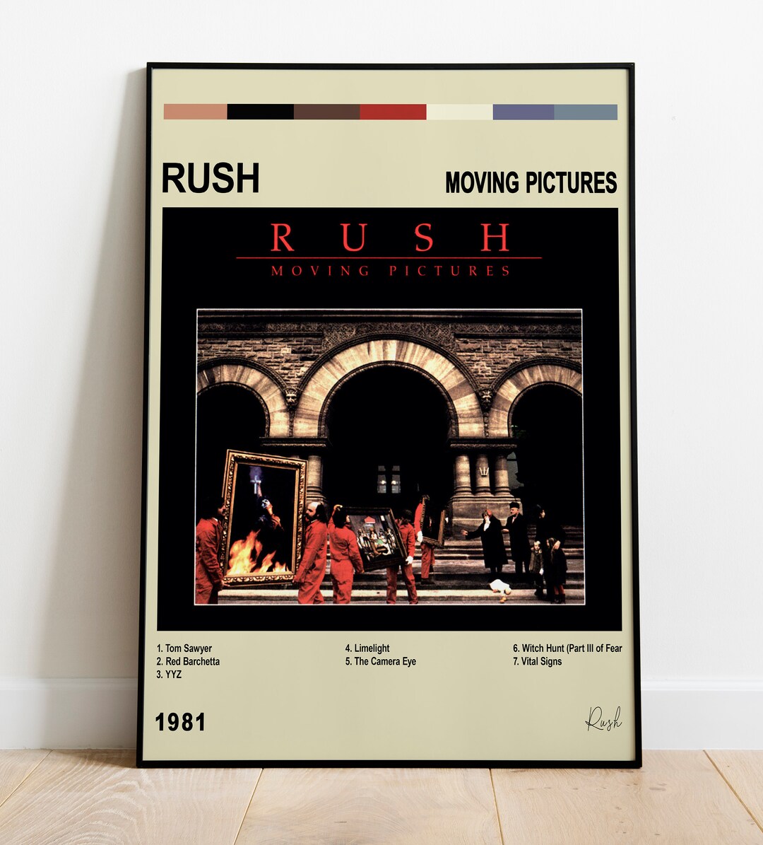 Rush Moving Pictures Album Cover Wall Poster Vintage Etsy