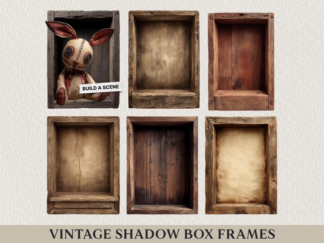 Vintage Shadow Box Frames, 12 Sheets Printable Frames, Junk Journal ...