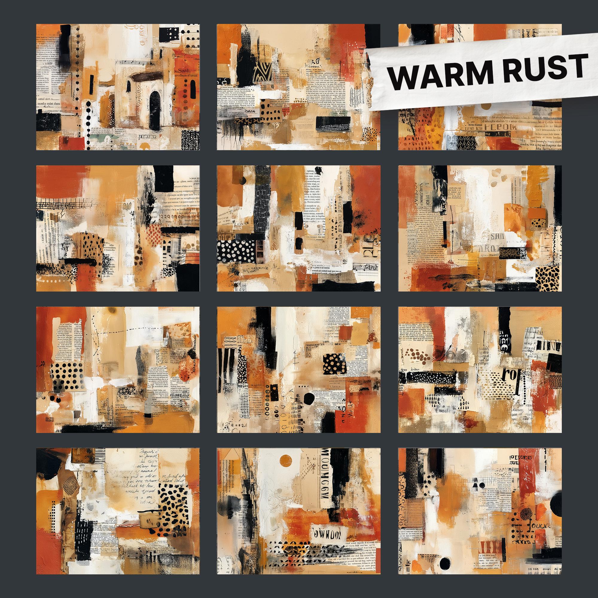 Best Selling Abstract Collage Background Bundle, 60 Printable Junk ...