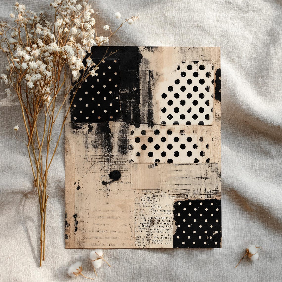 Distressed Polka Dots: Vintage Grunge Junk Journal Backgrounds ...