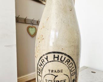Botella de cerveza de gres victoriana... Henry Houros.