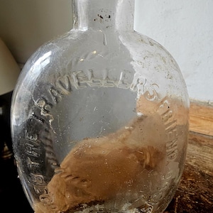 Antique Victorian Flask..The Travellers Friend.