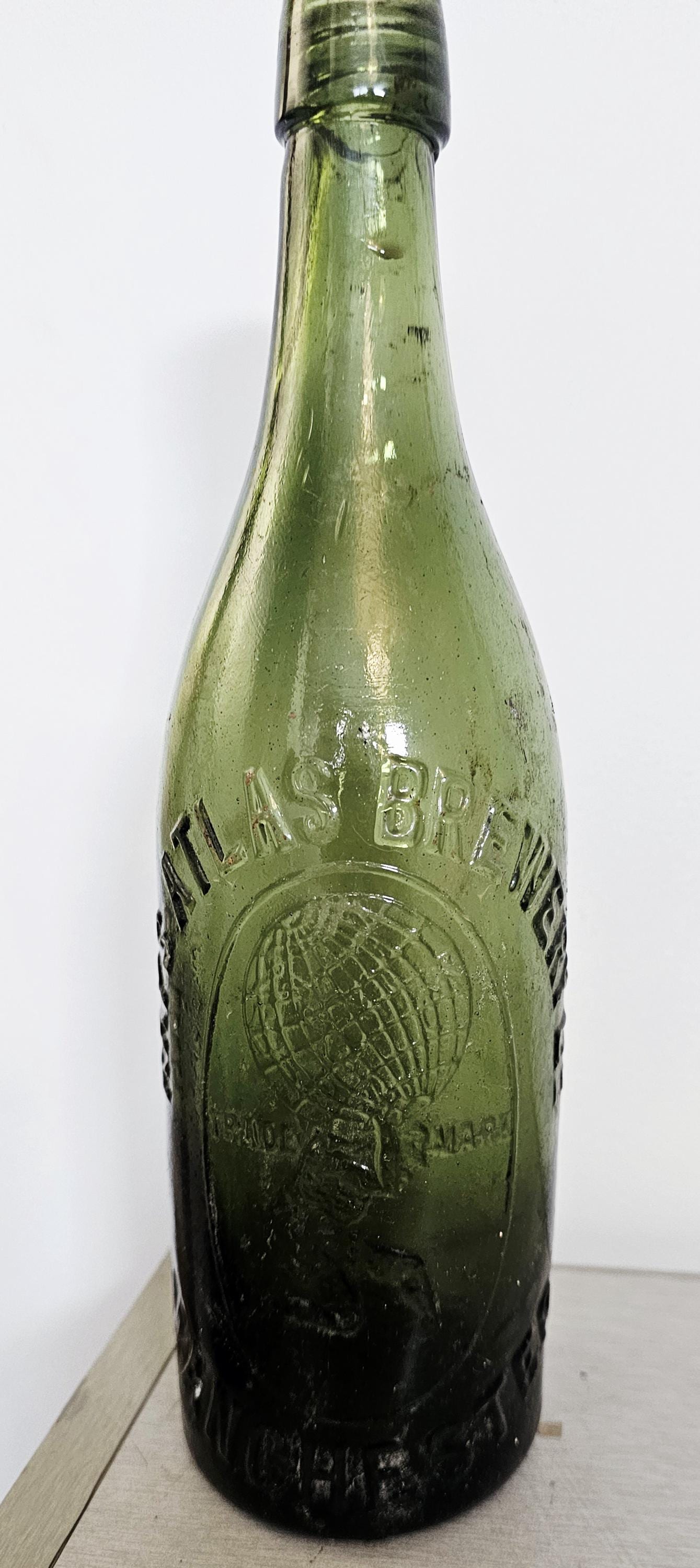 Antique blue glass beer bottle - Etsy 日本