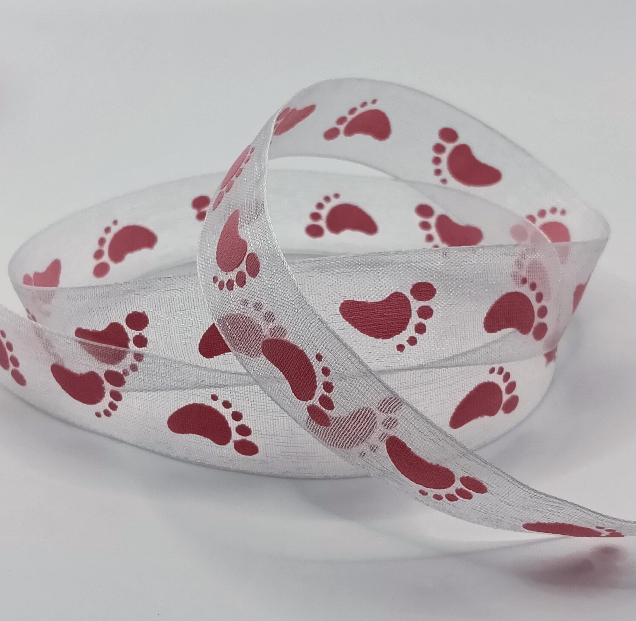 Baby Feet Ribbon: 10mm Sheer Printed Design, Gift Wrapping - Etsy