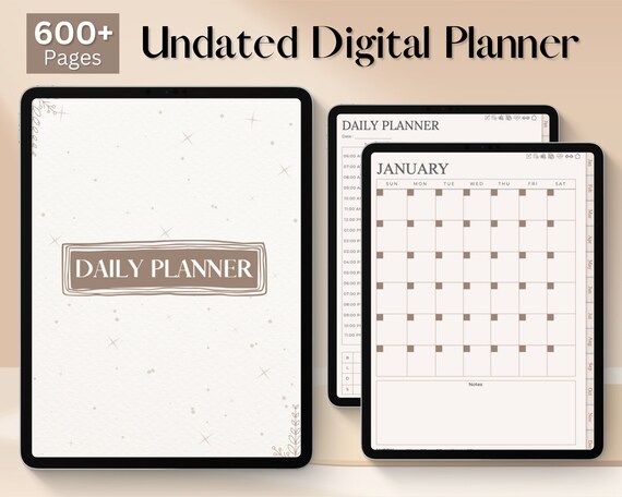 Hyperlinked Undated Digital Planner, Notability, Goodnotes All in One  Digital Planner Template, iPad Daily &weekly Planner - Etsy