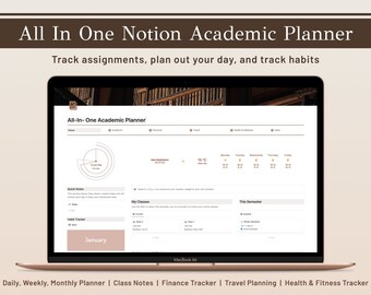 college assignment organizer Notion student template planner, Notion All in one Student Life Planner, Academic planner, Academic planner, Notion dashboard, 2023 planner