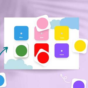 Juego educativo para niños: Aprende y descubre los colores con una divertida lámina hecha a mano