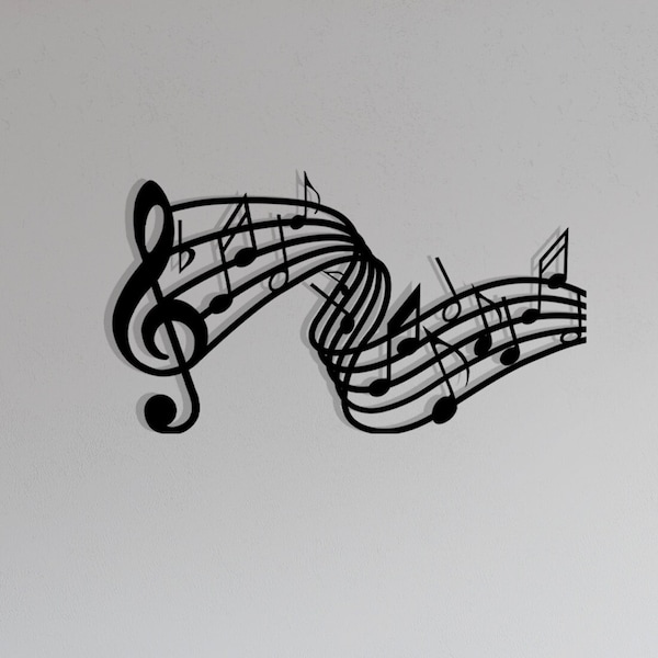 Music Notes Metal Wall Art, Music Lover Gift, Metal Wall Decor, Metal Art, Housewarming Gift, Home Decor, Wall Decoration, Wall Hanging