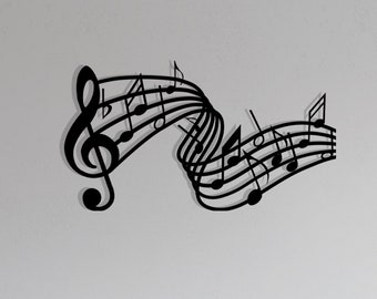 Music Notes Metal Wall Art, Music Lover Gift, Metal Wall Decor, Metal Art, Housewarming Gift, Home Decor, Wall Decoration, Wall Hanging