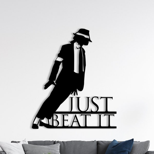 Michael Jackson Metal Wall Art, Music Poster Wall Decor, 80s, Pop Art Just Beat It, Music Gift, Music Wall Art, 90s, Pop Art Sculpture Signs
