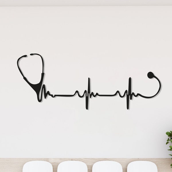 Stethoscoop Metal Wall Art, Cadeau voor Arts, Verpleegkundige Wall Decor, Medisch Assistent, Chirurgie Decor, Doctor Metal Wall Decor, Medische Wall Art,