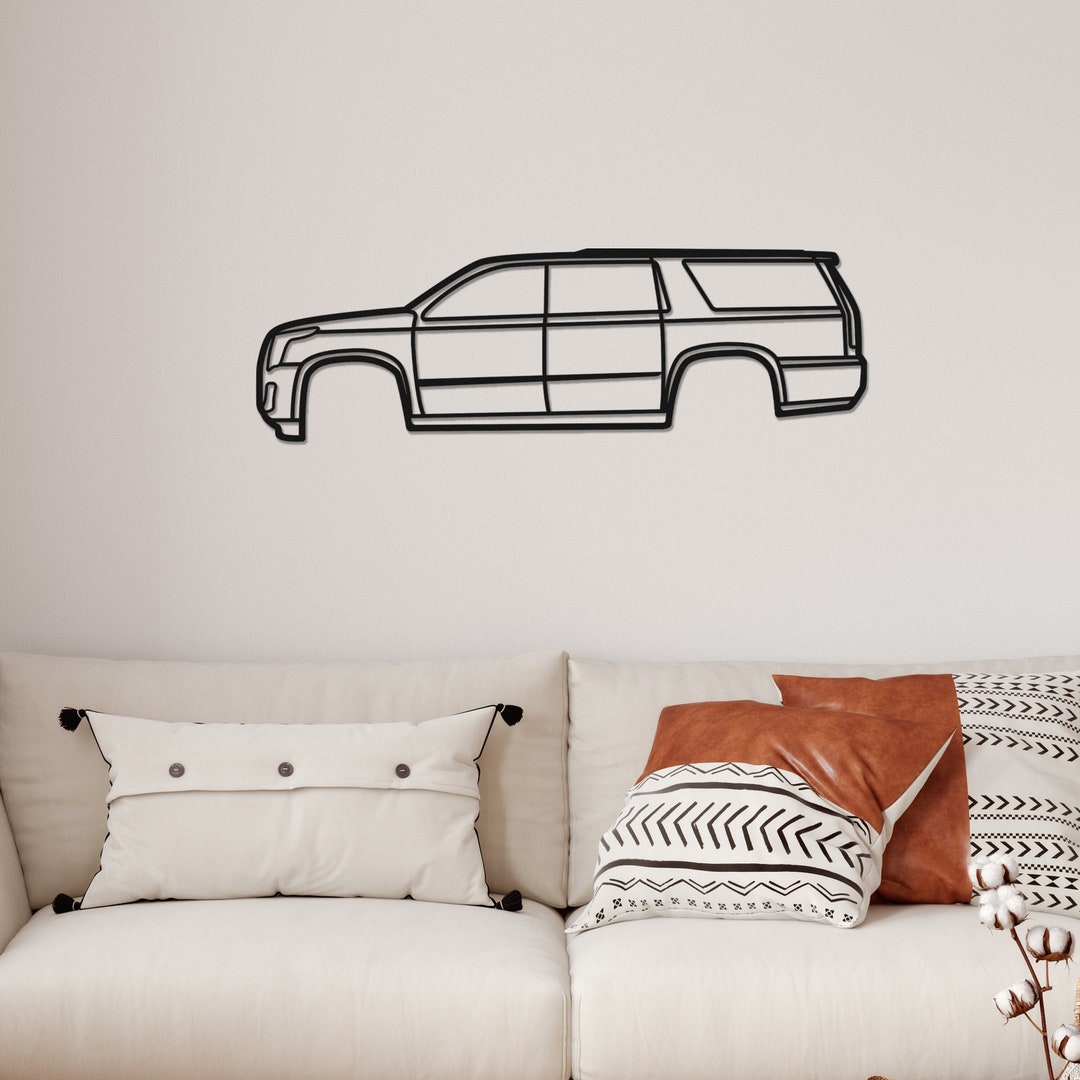 Cadillac Escalade Metal Wall Art Silhouette, Metal Wall Car Decor, Classic Cars Decor, Gift for
