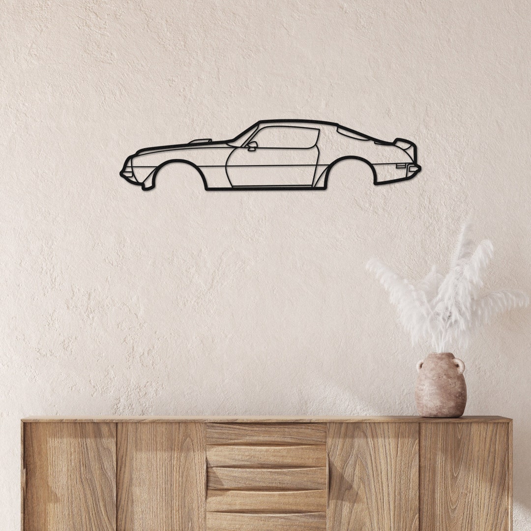 Metal Wall Art 77 Pontiac Firebird Silhouette, Metal Wall Car Decor