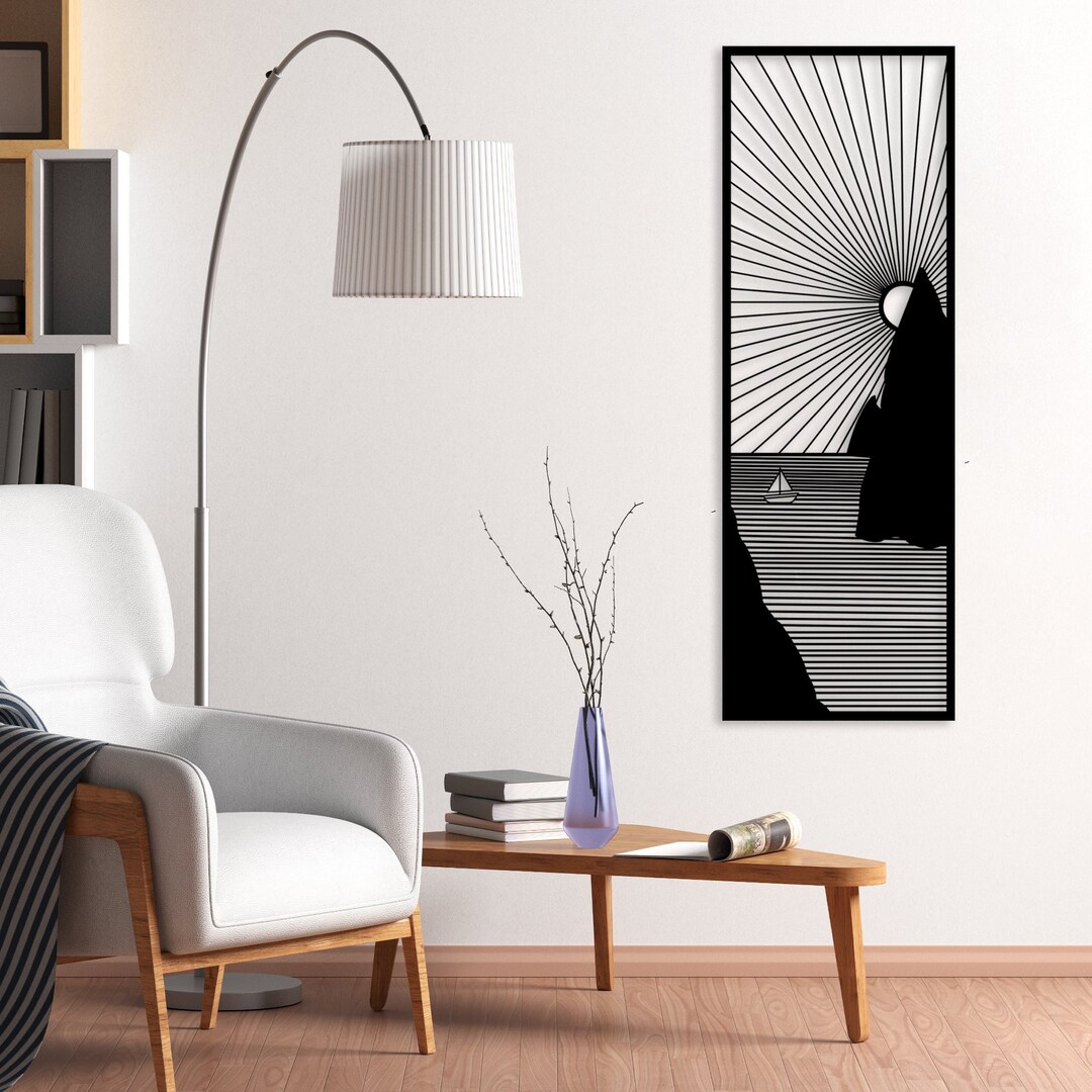 Sunset Metal Wall Art, Seaside Abstract Art, Oceanside Decor