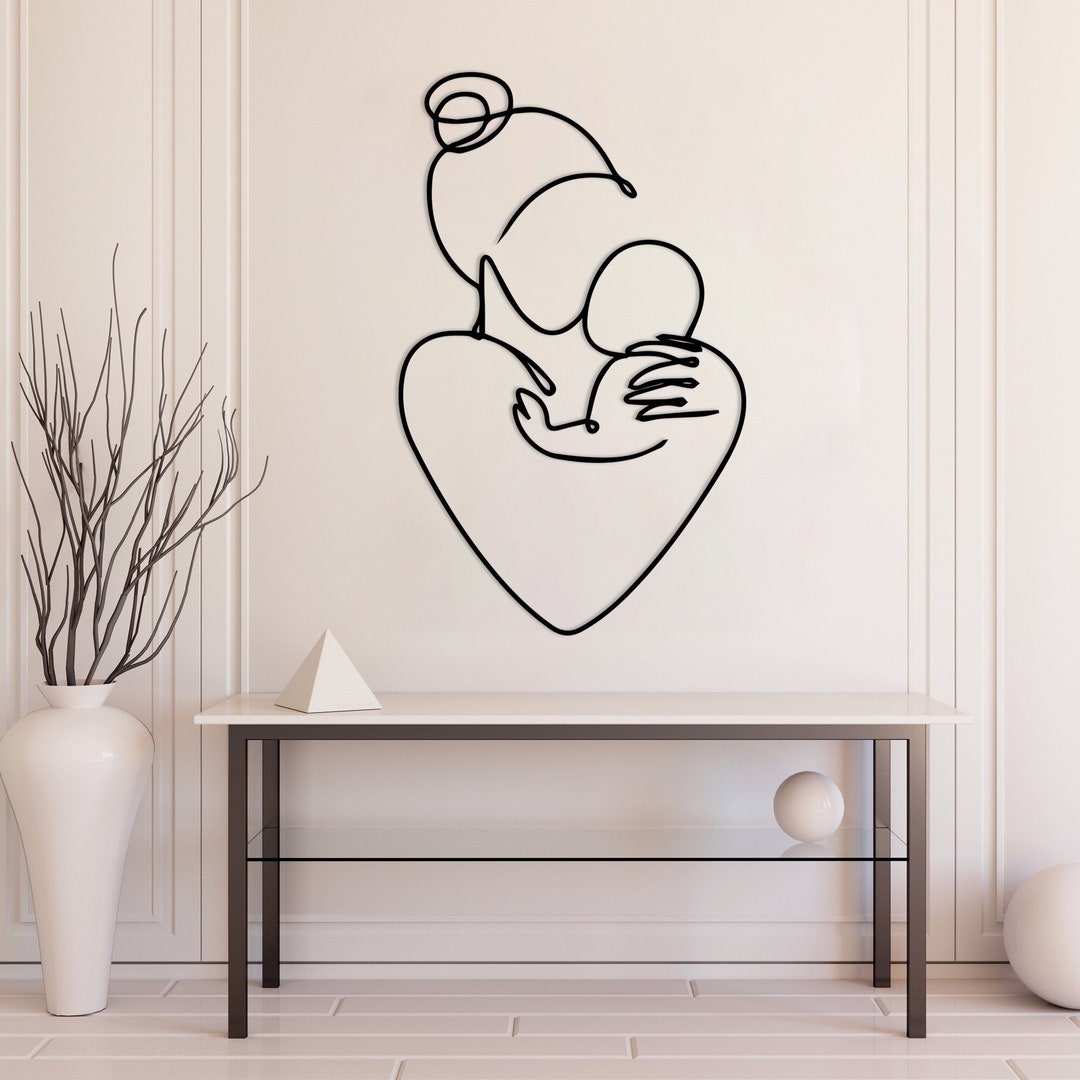 Mother and Child Decor Metal Wall Art Mother and Baby Wall - Etsy