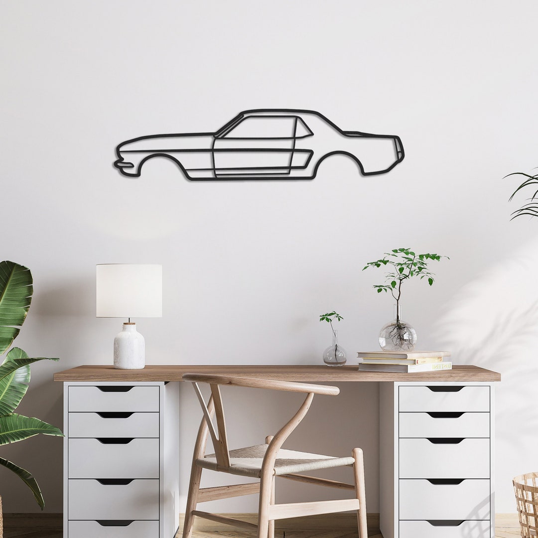 1964 Ford Mustang Metal Wall Art Silhouette, Metal Wall Car Decor
