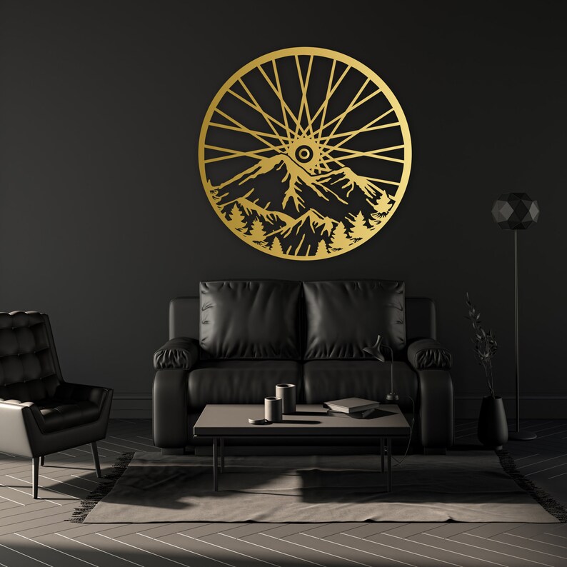 Metal Wall Art Mountain Bike Art Cyclist Wall Hangings Etsy