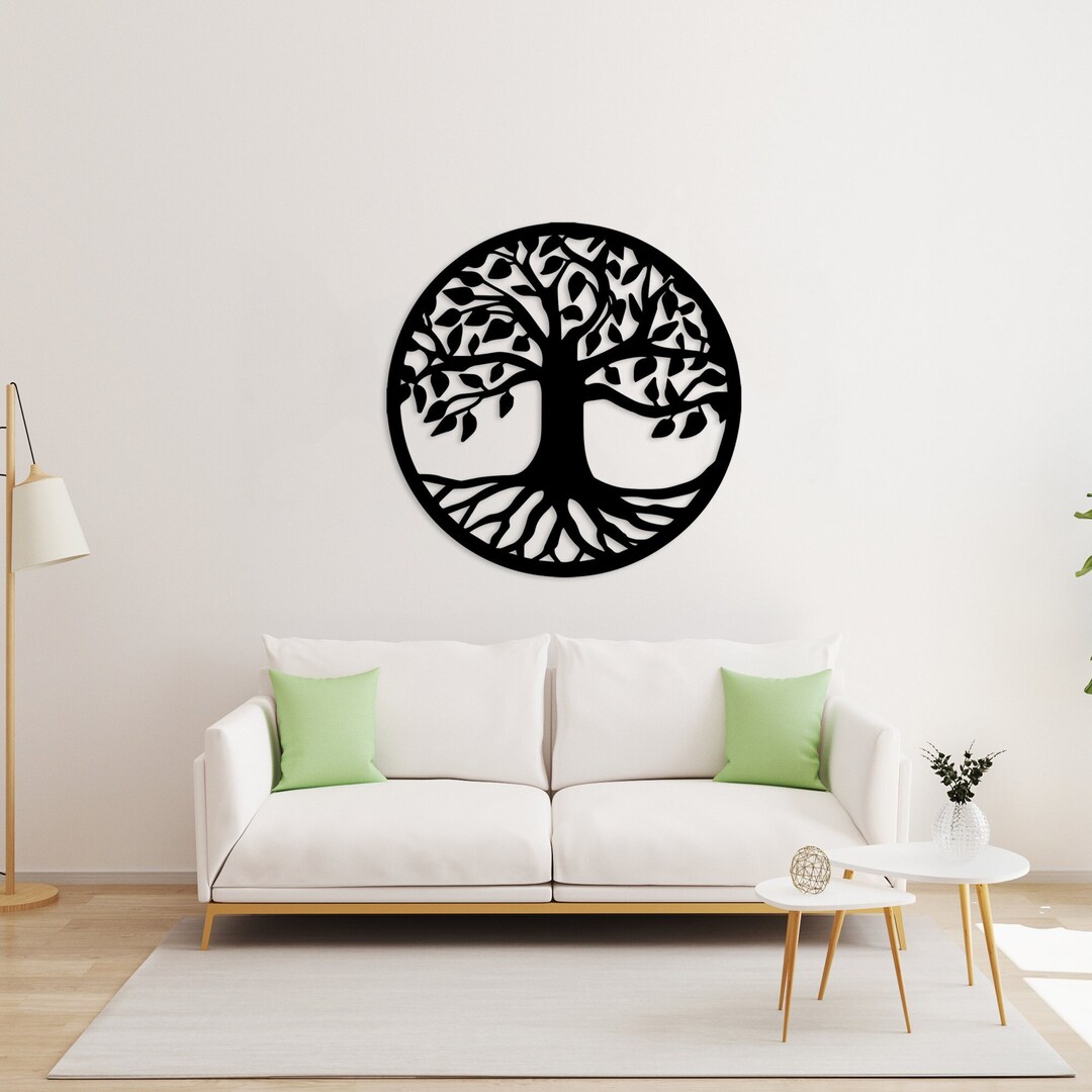Round Tree Metal Wall Decor Metal Large Wall Art Spiritual Etsy